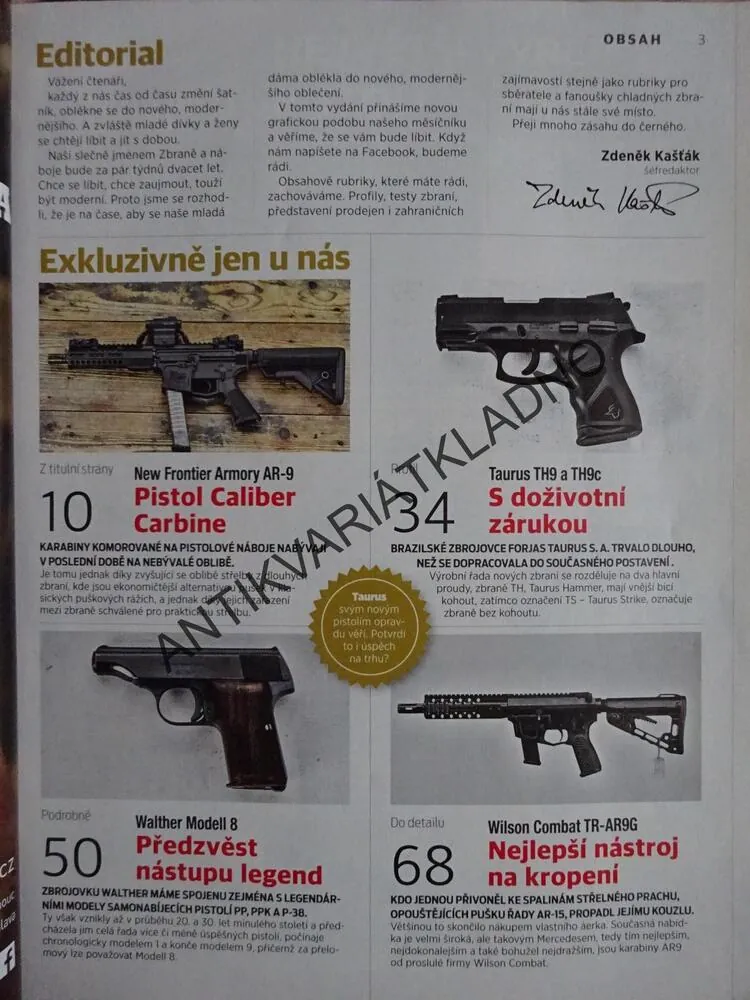 ZBRANĚ A NÁBOJE, 11/2018, 1/2017, 5/2019