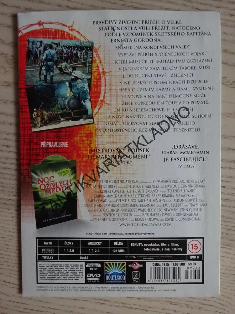 NA KONCI VŠECH VÁLEK, DVD FILM 