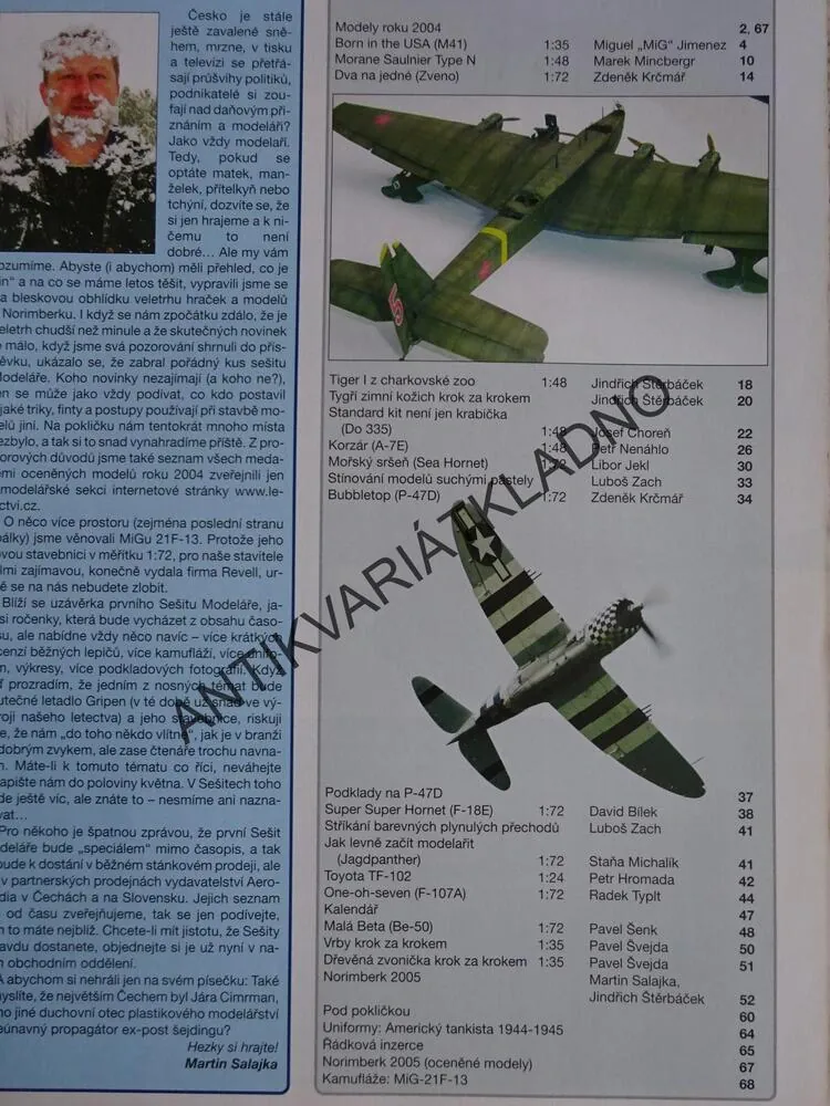 MODELÁŘ 3/2005 , MODELÁŘSTVÍ, LETECTVÍ
