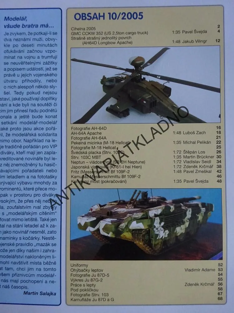 MODELÁŘ 10/2005, MODELÁŘSTVÍ, LETECTVÍ
