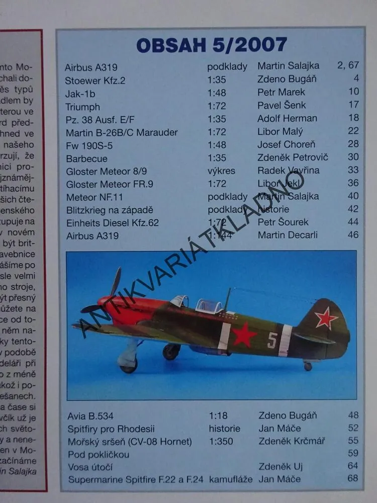 MODELÁŘ 5/2007, MODELÁŘSTVÍ, LETECTVÍ