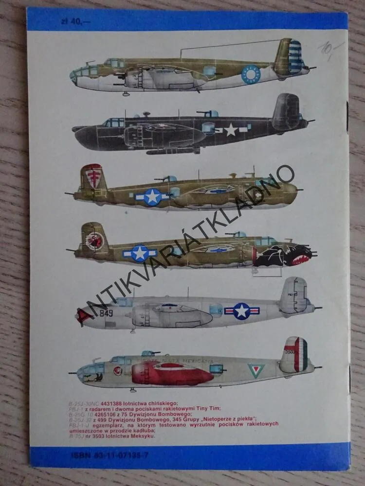 SAMOLOT BOMBOWY B-25 MITCHELL, POLSKY, SEŠIT Č. 99