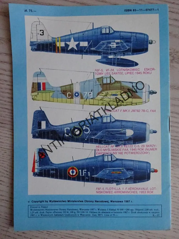 SAMOLOT MYSLIWSKI F6F HELLCAT, POLSKY, SEŠIT Č. 116