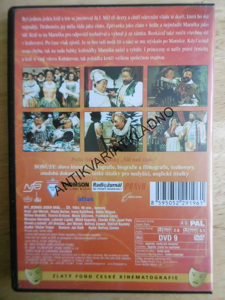 BYL JEDNOU JEDEN KRÁL, DVD FILM POHÁDKA