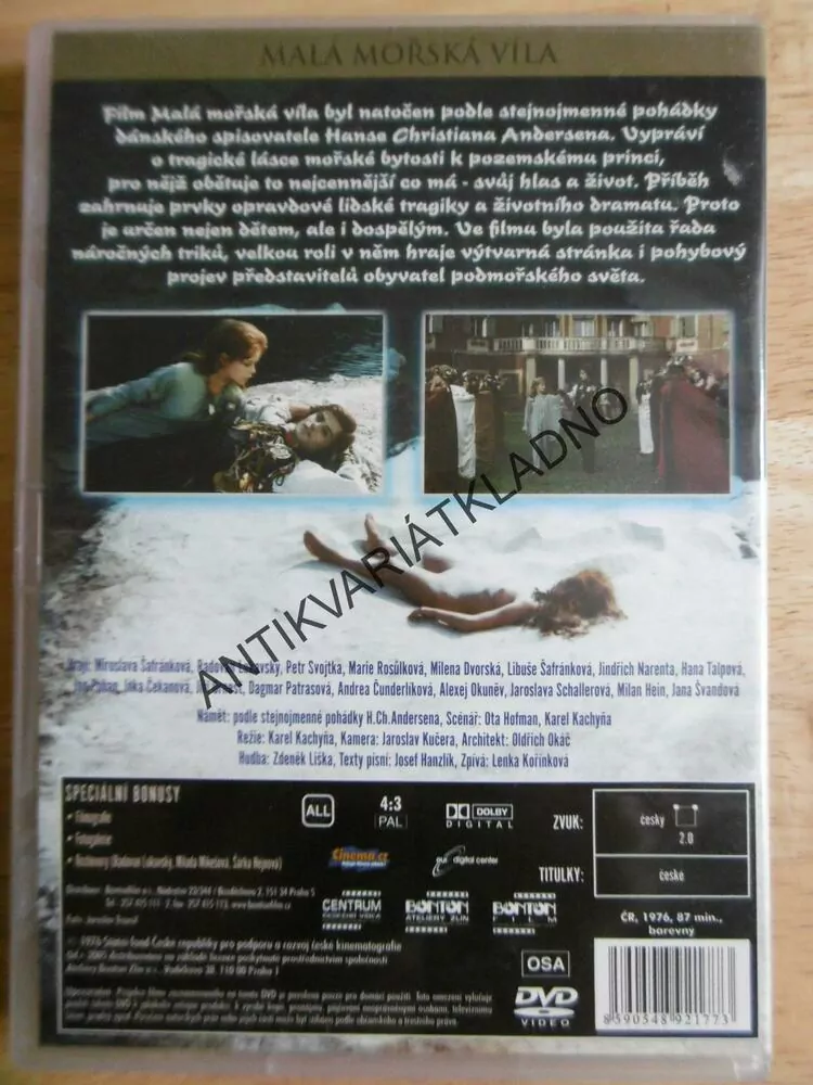 MALÁ MOŘSKÁ VÍLA, DVD FILM POHÁDKA