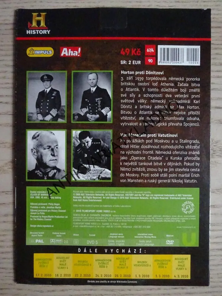 4. SOUBOJ VOJEVŮDCŮ, HORTON VERSUS DÖNITZ, VON MANSTEIN VERSUS VATUTIN, DVD FILM DOKUMENT