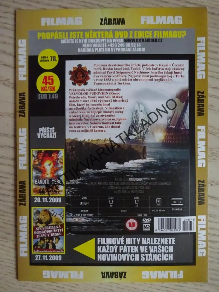 ADMIRÁL NACHIMOV, DVD FILM