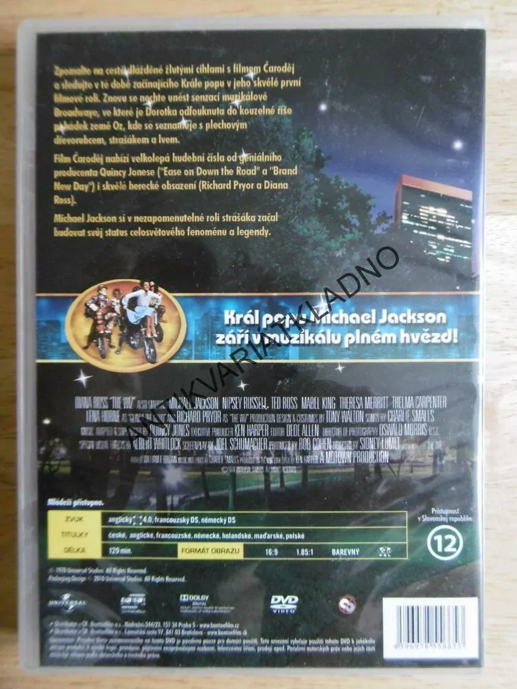 ČARODĚJ, MICHAEL JACKSON, DVD FILM MUZIKÁL