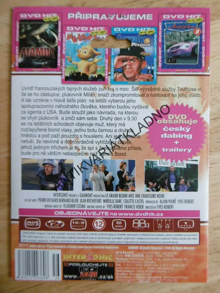 VELKÝ BLONDÝN S ČERNOU BOTOU, PIERRE RICHARD 3., DVD FILM