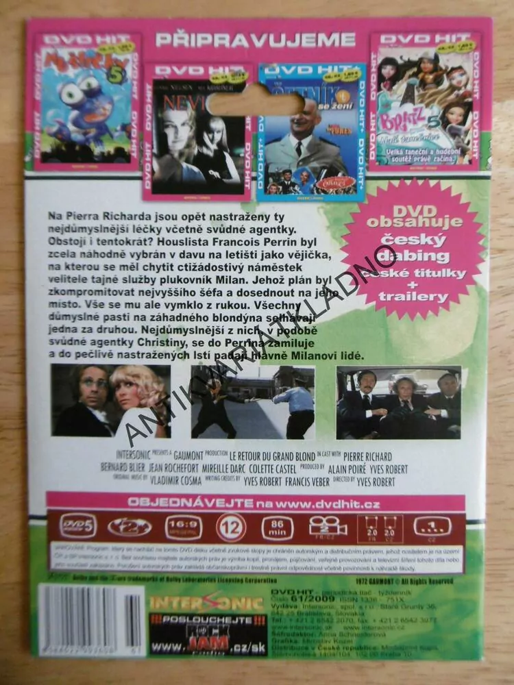 NÁVRAT VELKÉHO BLONDÝNA, PIERRE RICHARD 4., DVD FILM