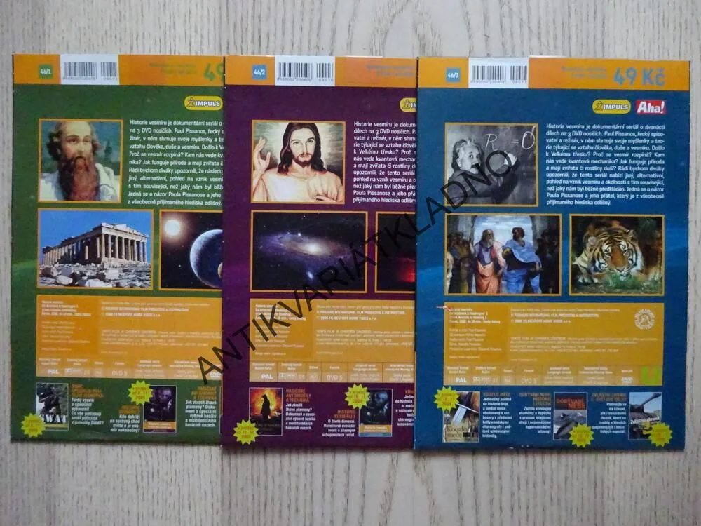 HISTORIE VESMÍRU 1-3, 3X DVD FILM DOKUMENT