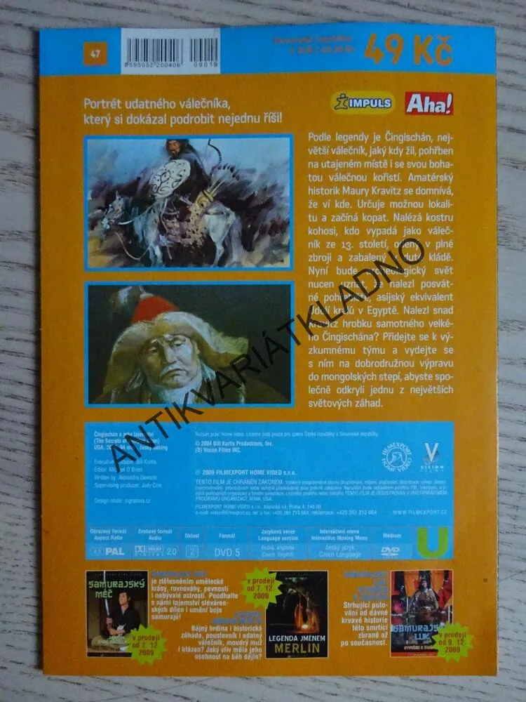 ČINGISCHÁN A JEHO TAJEMSTVÍ, DVD FILM DOKUMENT