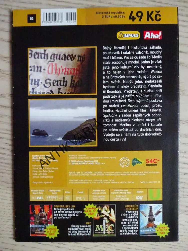 LEGENDA JMÉNEM MERLIN, DVD FILM DOKUMENT