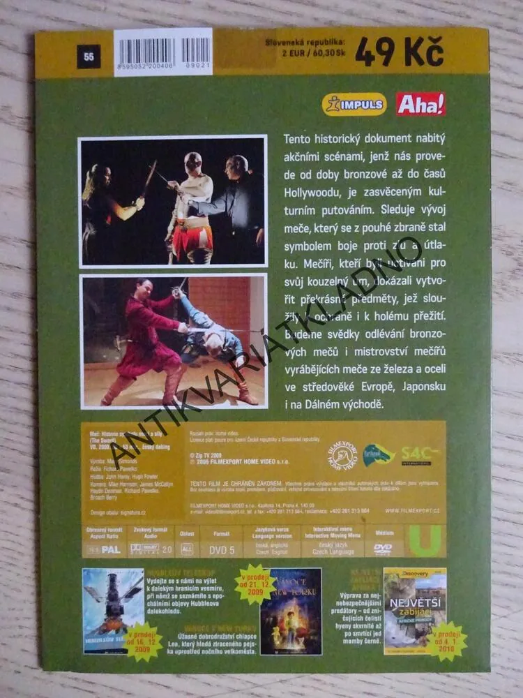 MEČ - HISTORIE SYMBOLU MOCI A SÍLY, DVD FILM DOKUMENT 