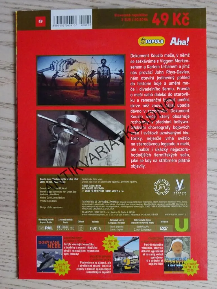KOUZLO MEČE, DVD FILM DOKUMENT