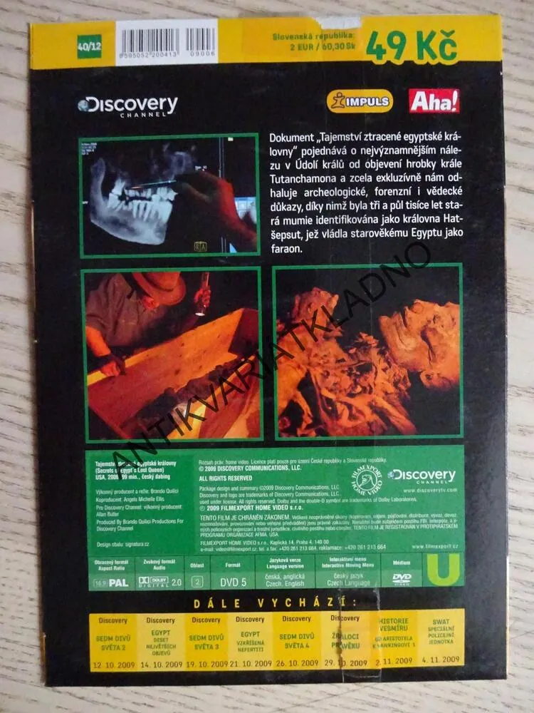 EGYPT - TAJEMSTVÍ ZTRACENÉ KRÁLOVNY, DVD FILM DOKUMENT