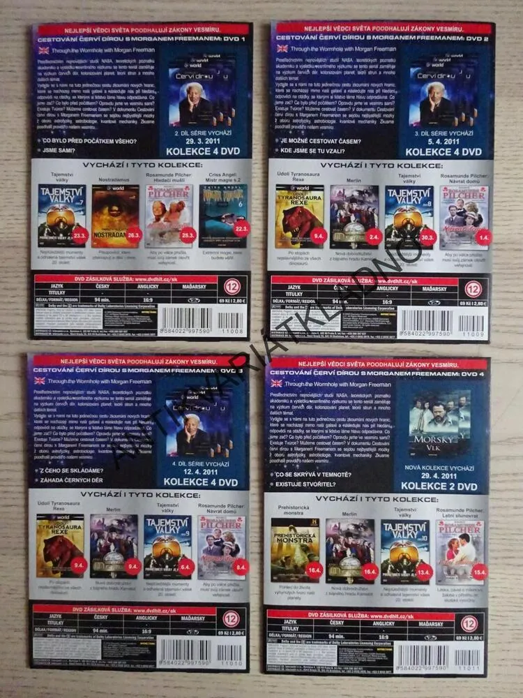 CESTOVÁNÍ ČERVÍ DÍROU S MORGANEM FREEMANEM 1-4, DVD FILM DOKUMENT