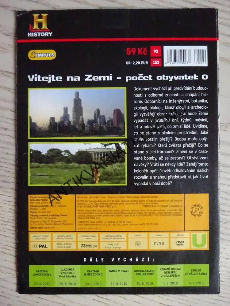LIFE AFTER PEOPLE, PLANETA ZEMĚ PO VYMŘENÍ LIDSTVA, DVD FILM DOKUMENT