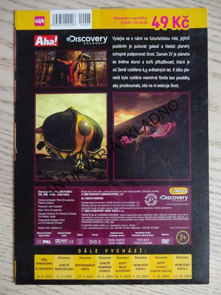ŽIVOT NA JINÉ PLANETĚ, DVD FILM DOKUMENT