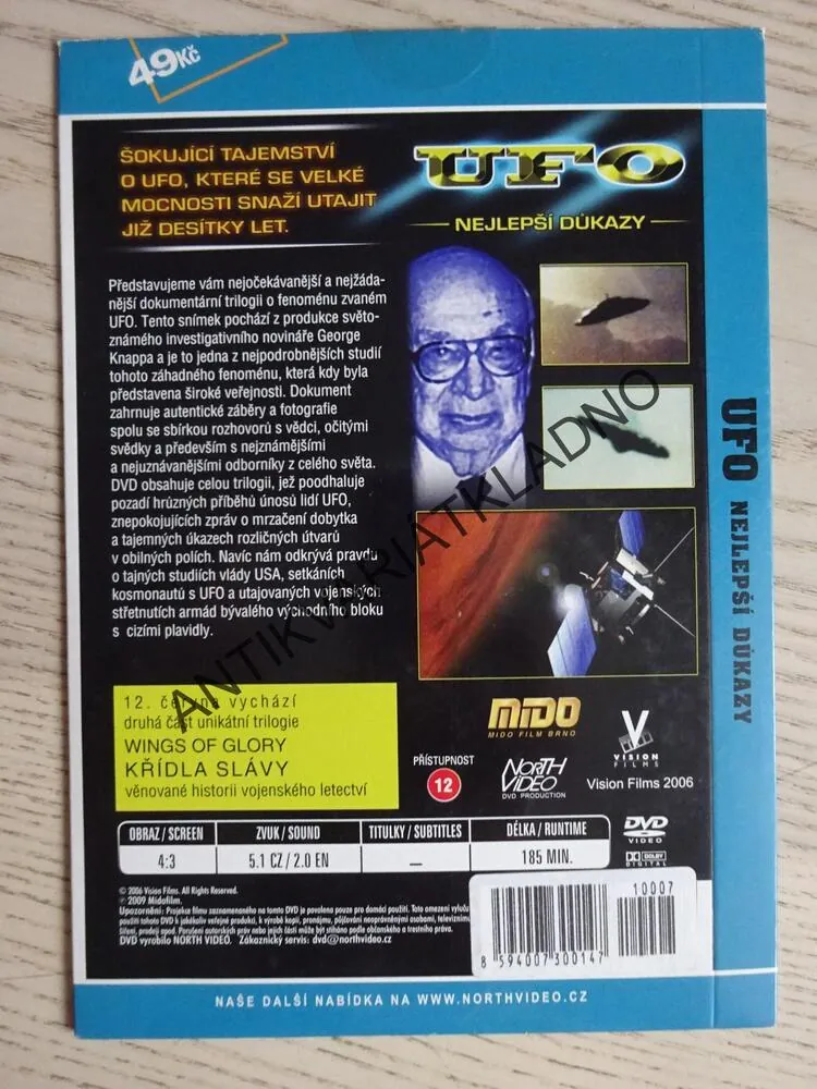 UFO, NEJLEPŠÍ DŮKAZY, DVD FILM DOKUMENT