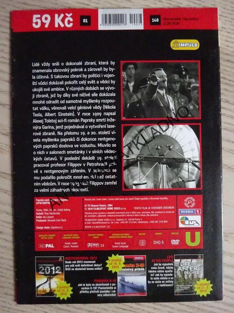 PAPRSKY SMRTI INŽENÝRA FILIPPOVA, DVD FILM DOKUMENT