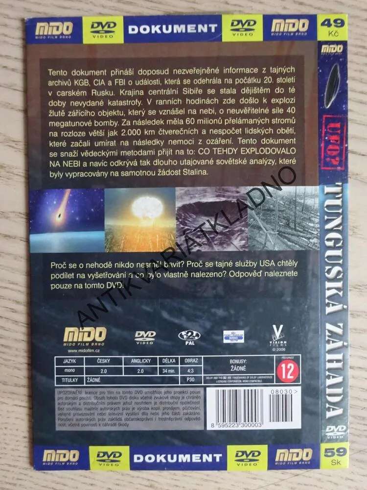 TUNGUZSKÁ ZÁHADA, DVD FILM DOKUMENT