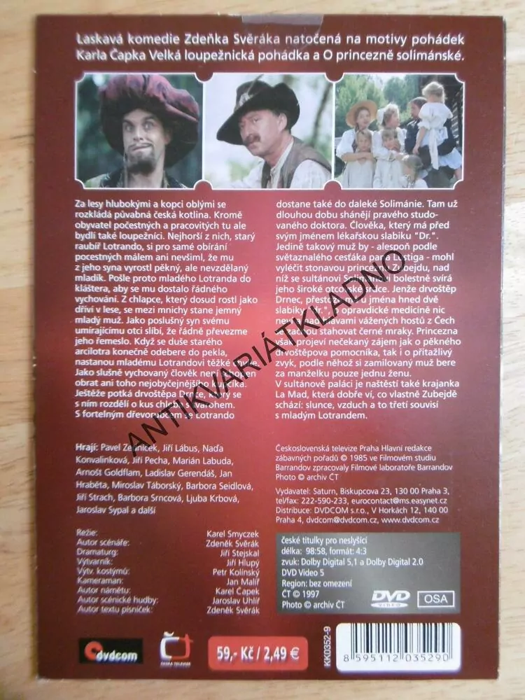 LOTRANDO A ZUBEJDA, DVD FILM POHÁDKA