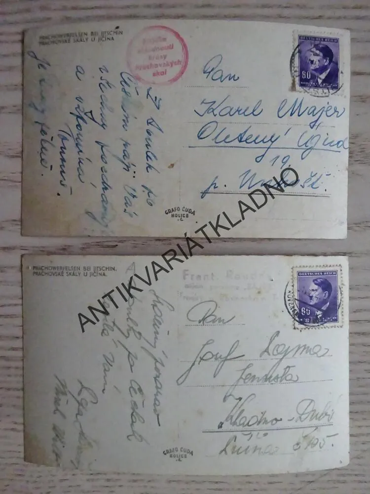 PRACHOVSKÉ SKÁLY U JIČÍNA, 1944, 2 KUSY