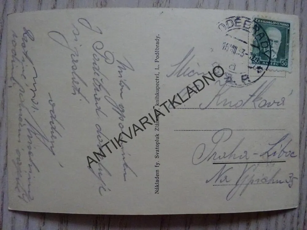 LÁZNĚ PODĚBRADY, SOCHA, KŮŇ, 1933, OKRES NYMBURK