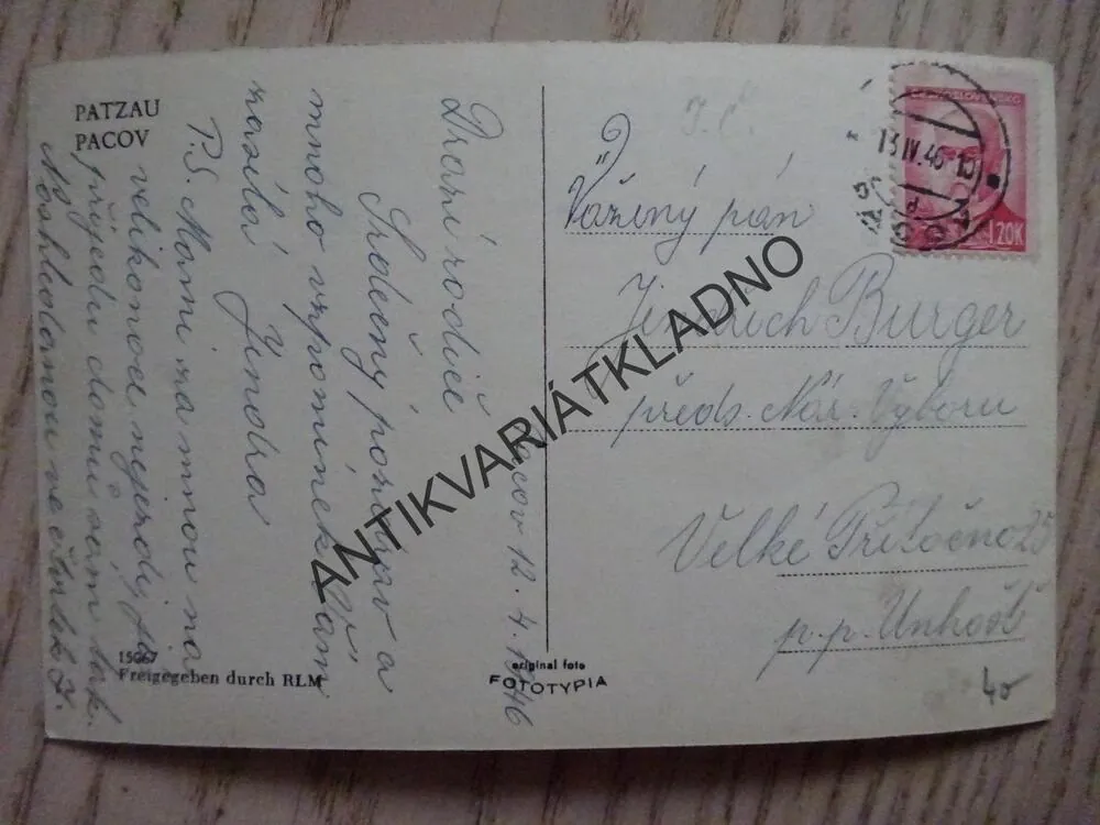 PACOV, 1946, OKRES PELHŘIMOV