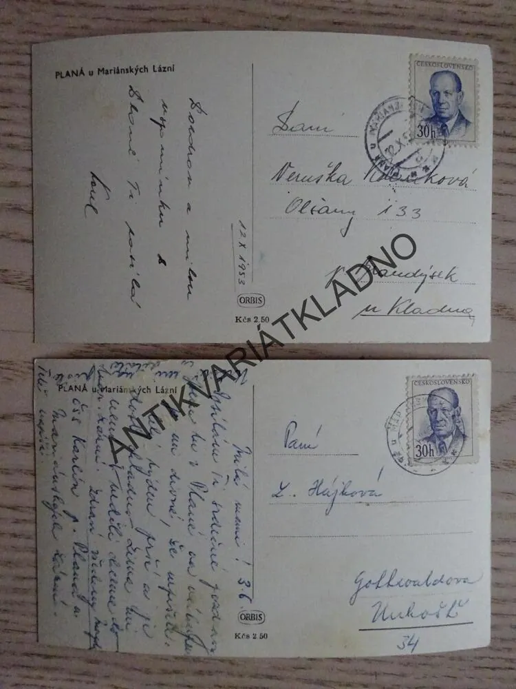 PLANÁ U MARIÁNSKÝCH LÁZNÍ, OKRES TACHOV, 2 KUSY