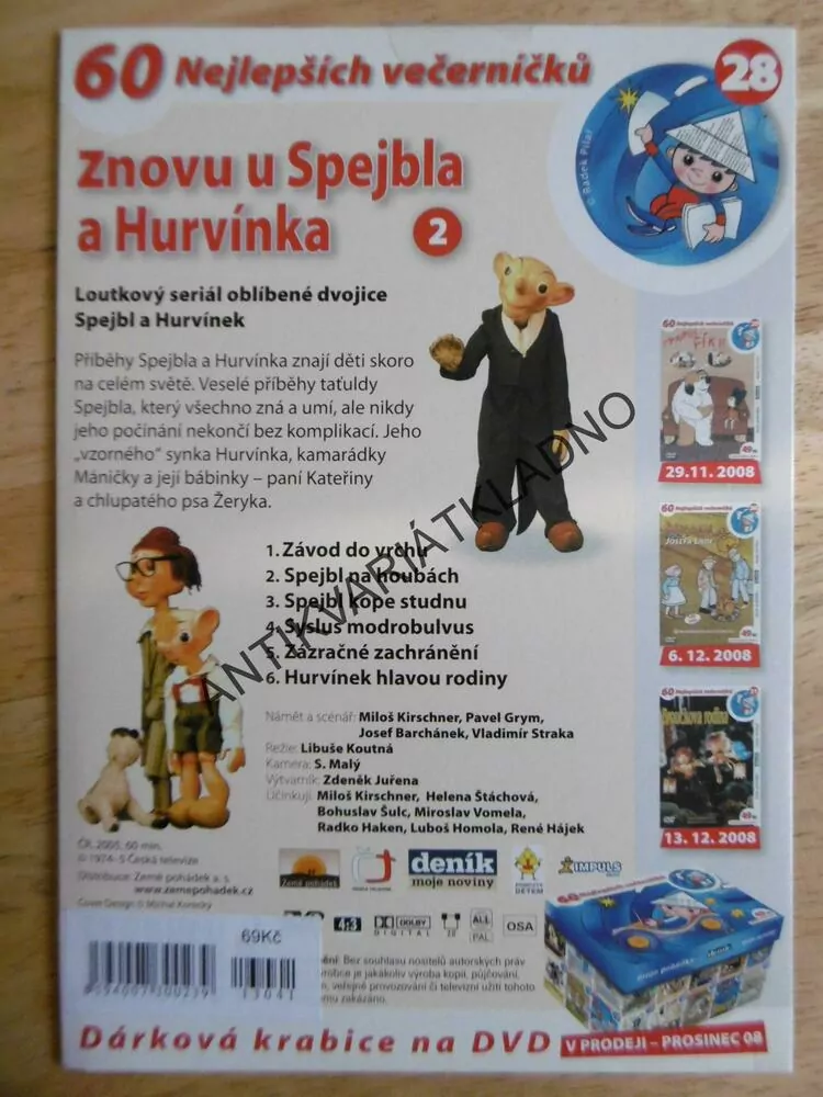 ZNOVU U SPEJBLA A HURVÍNKA, 2.,, DVD FILM POHÁDKA