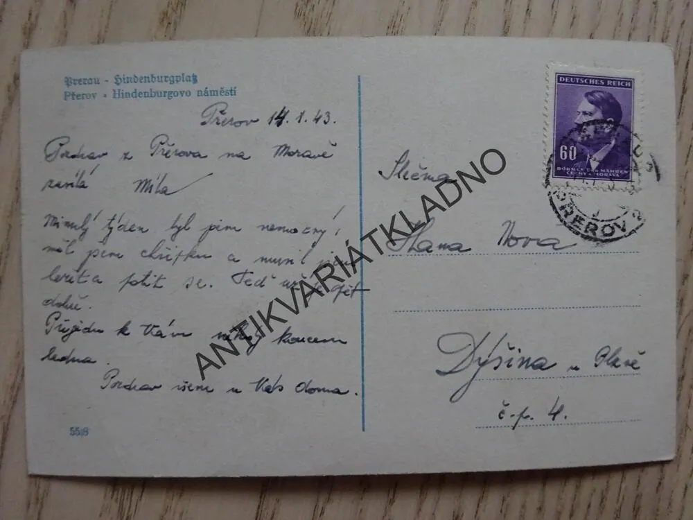 PŘEROV, HINDENBURGOVO NÁMĚSTÍ, 1943