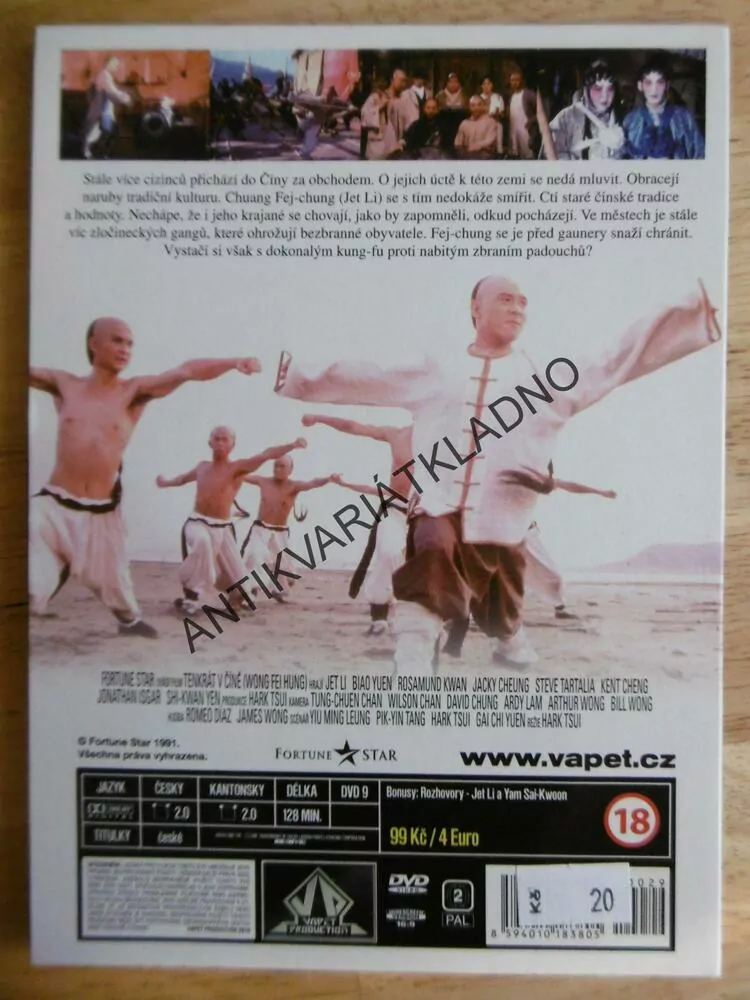TENKRÁT V ČÍNĚ, JET LI, DVD FILM,