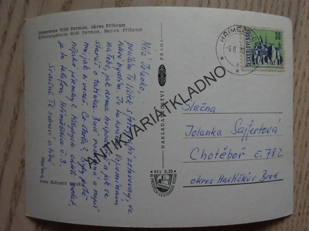 ZOTAVOVNA ROH PERMON, OKRES PŘÍBRAM, 1970
