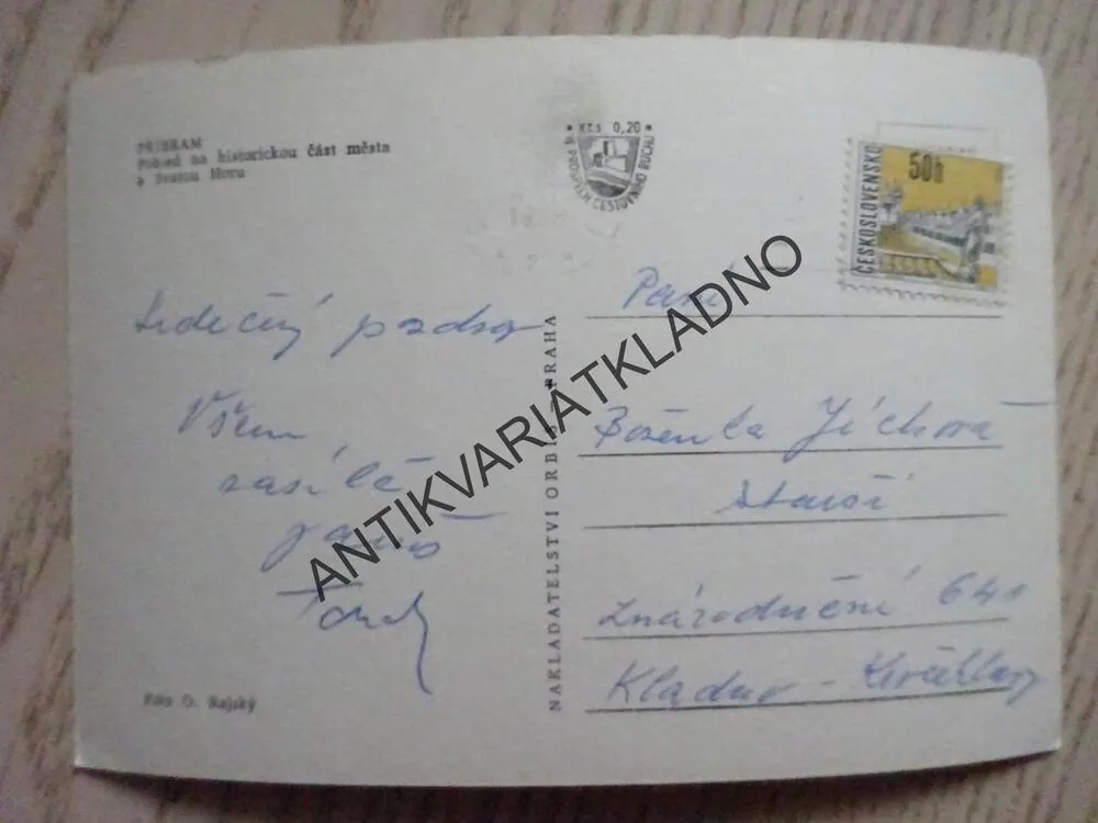 PŘÍBRAM, POHLED NA HISTORICKOU ČÁST MĚSTA A SVATOU HORU