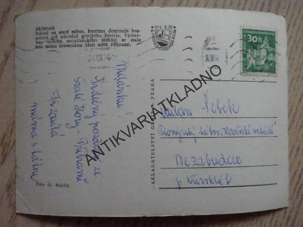 PŘÍBRAM, POHLED NA HISTORICKOU ČÁST MĚSTA A SVATOU HORU