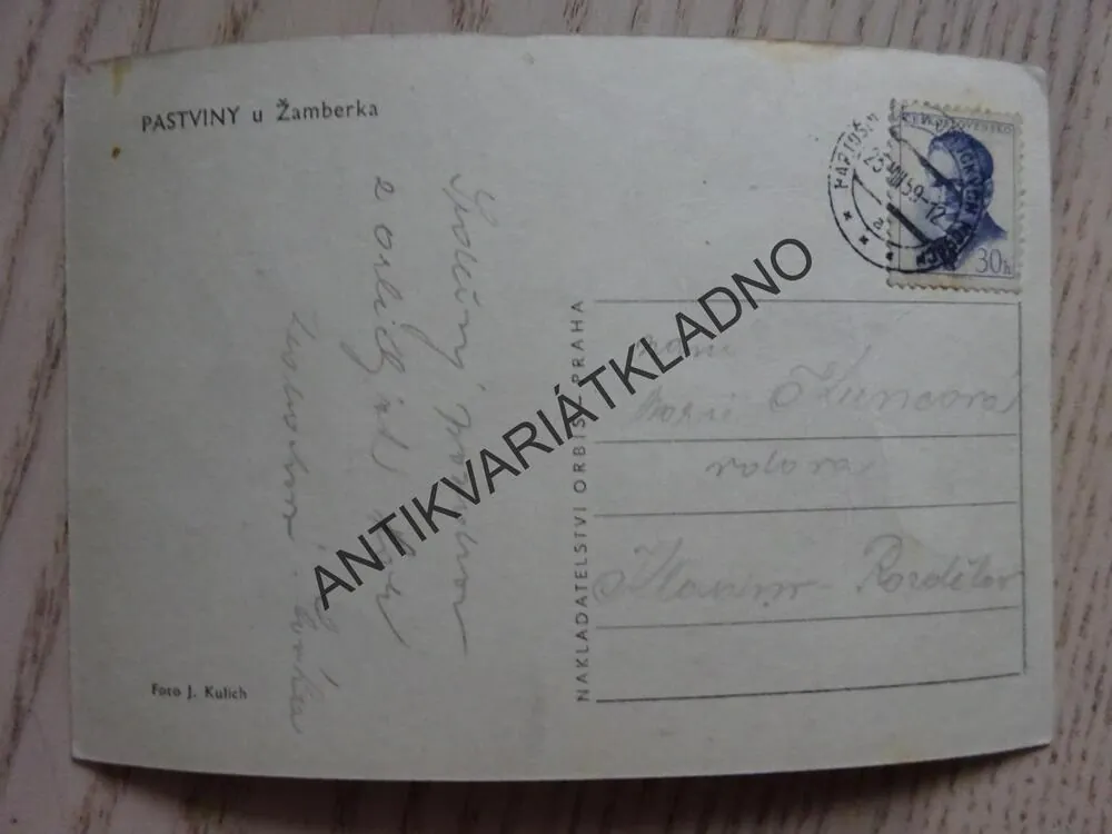 PASTVINY U ŽAMBERKA, OKRES ÚSTÍ NAD ORLICÍ, 1959