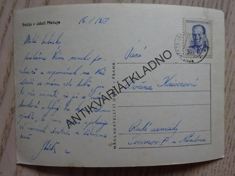 PEKLO, ÚDOLÍ METUJE, OKRES NÁCHOD, 1958
