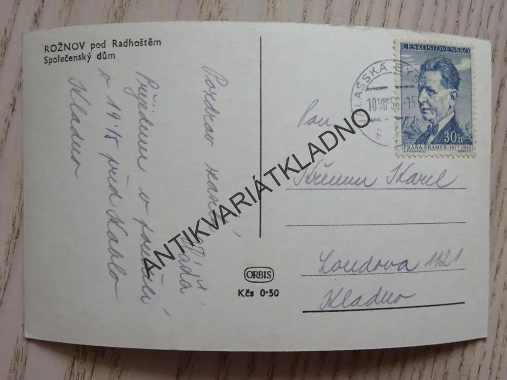 ROŽNOV POD RADHOŠTĚM, SPOLEČENSKÝ DŮM, 1956