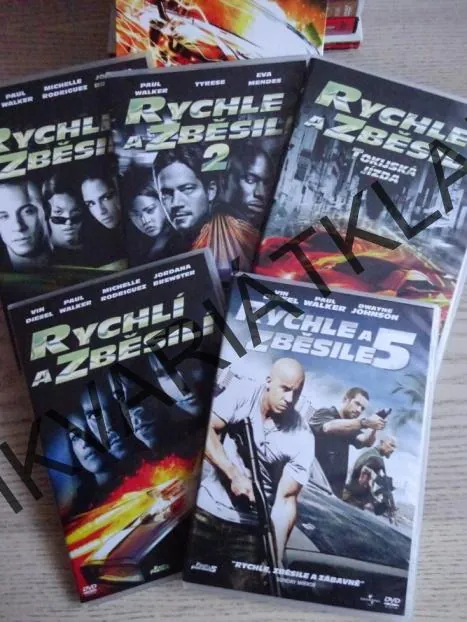 RYCHLE A ZBĚSILE 1-5, SOUBOR, DVD FILM