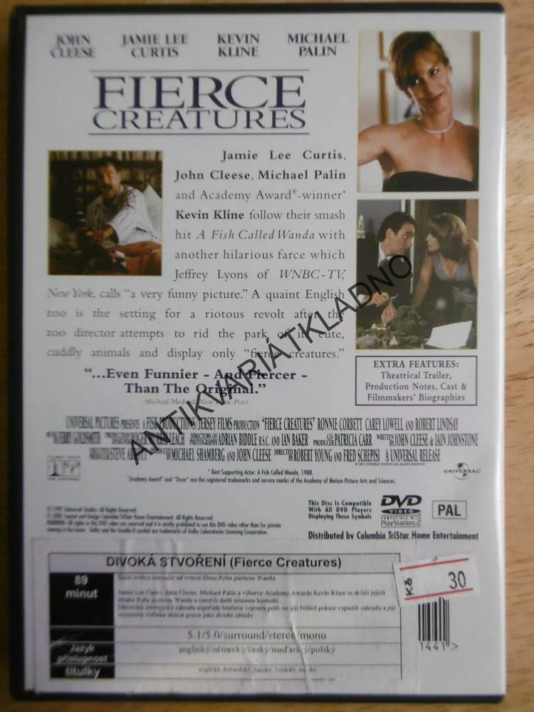 FIERCE CREATURES, DIVOKÁ STVOŘENÍ, DVD FILM