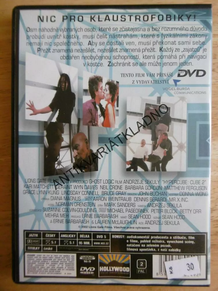 KOSTKA 2.: HYPERCUBE, DVD FILM 