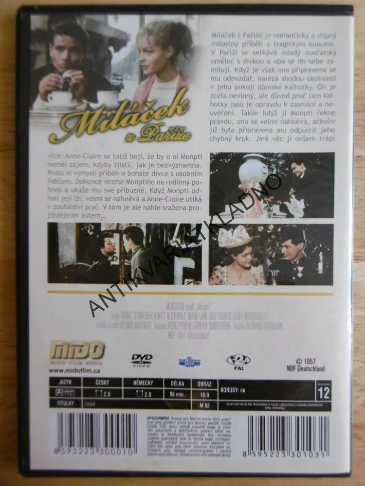 MILÁČEK Z PAŘÍŽE, DVD FILM 
