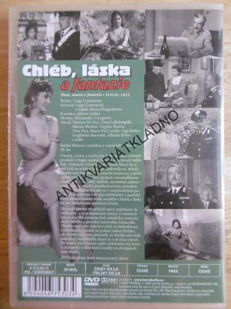CHLÉB, LÁSKA A FANTAZIE, DVD FILM 