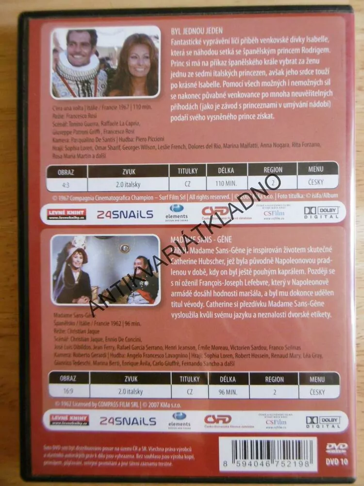 BYL JEDNOU JEDEN, MADAME SANS-GÉNE, DVD FILM