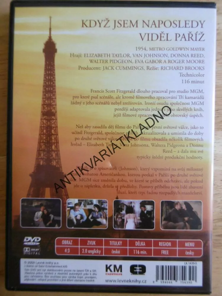 KDYŽ JSEM NAPOSLEDY VIDĚLA PAŘÍŽ, DVD FILM