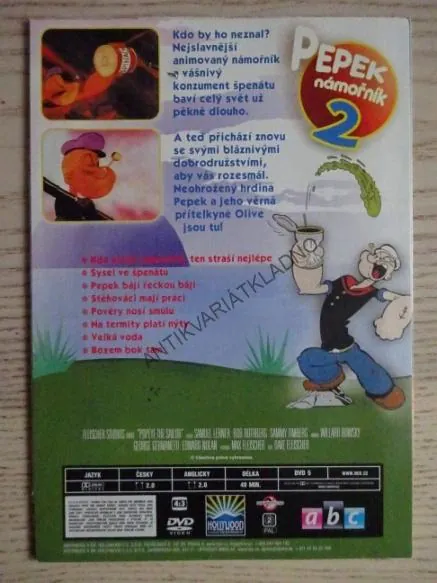 PEPEK NÁMOŘNÍK 2, DVD FILM