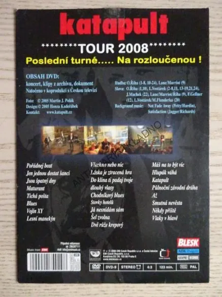 KATAPULT, TURNÉ 2008, KONCERT PLZEŇSKÁ BESEDA, DVD HUDBA