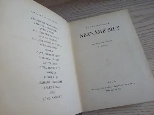 NEZNÁMÉ SÍLY, EDGAR WALLACE, **an